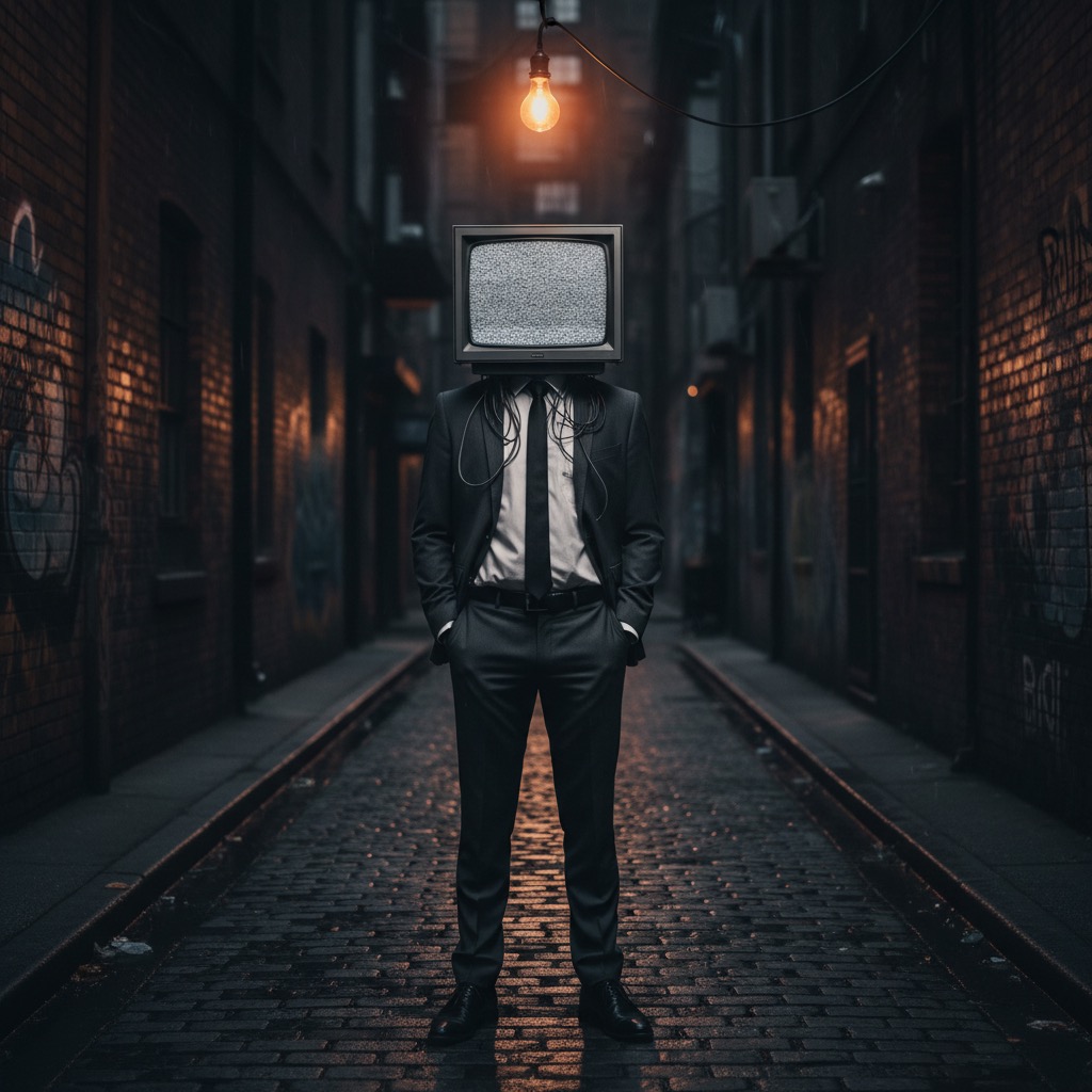 Guy with tv for a head